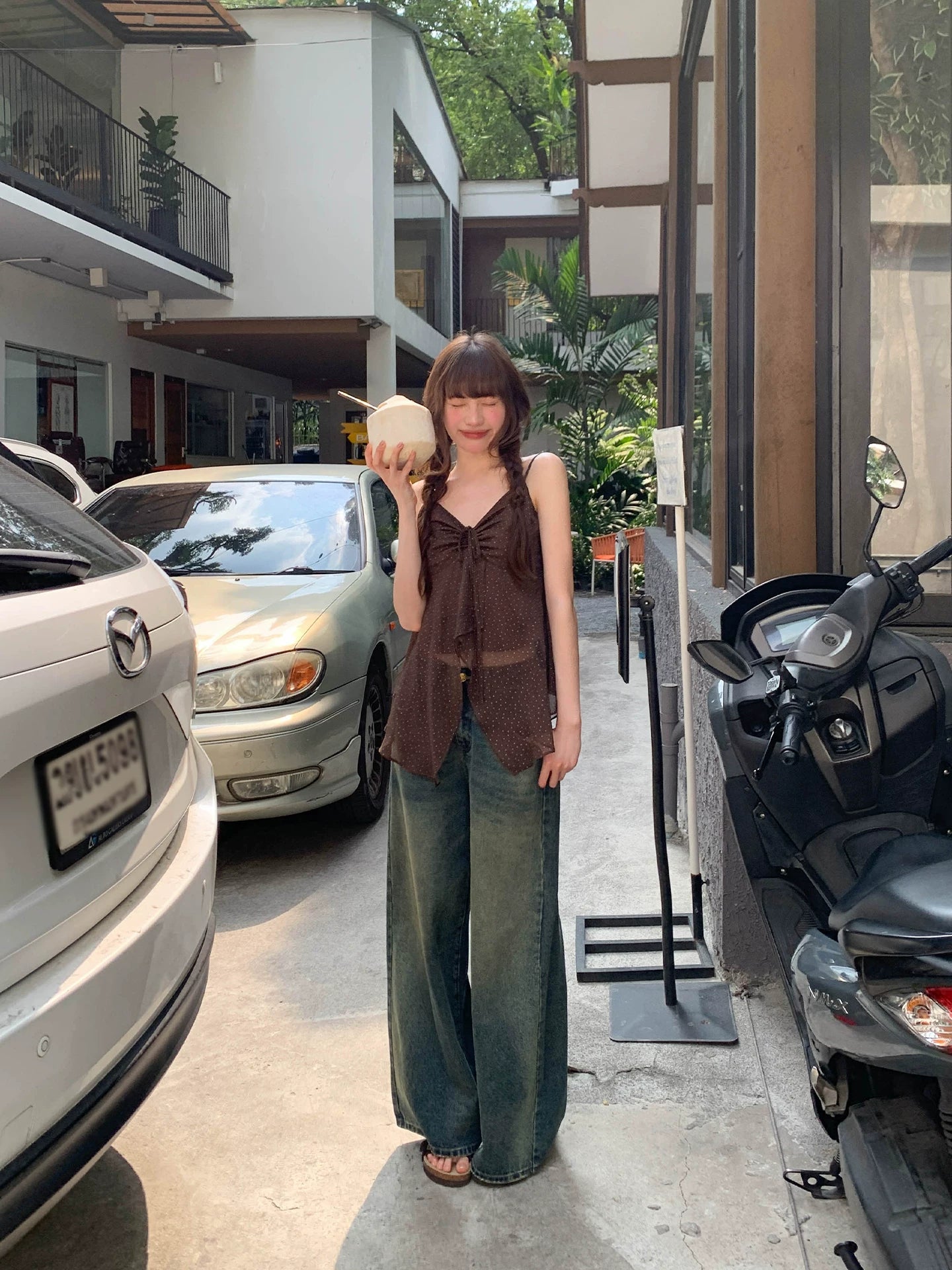 KANO Vintage Wide Leg Straight Pants Jeans