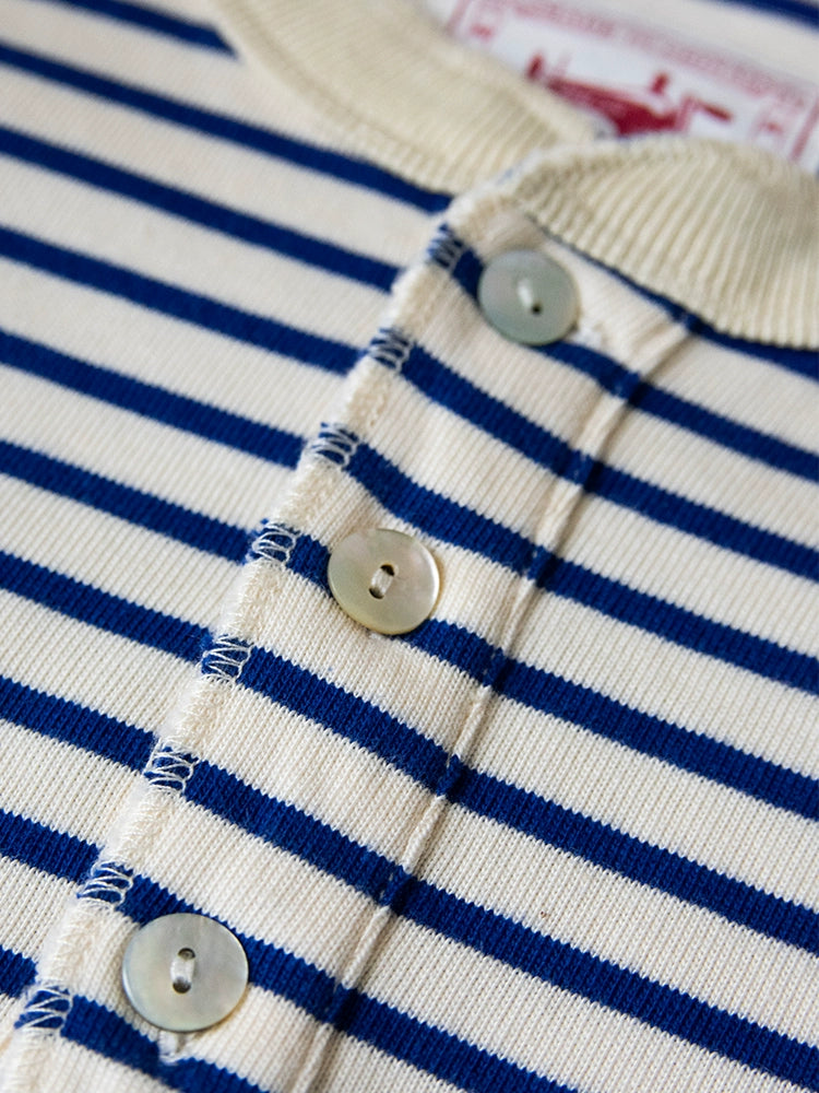 PrintAce Vintage Striped Blue and White Long Sleeves