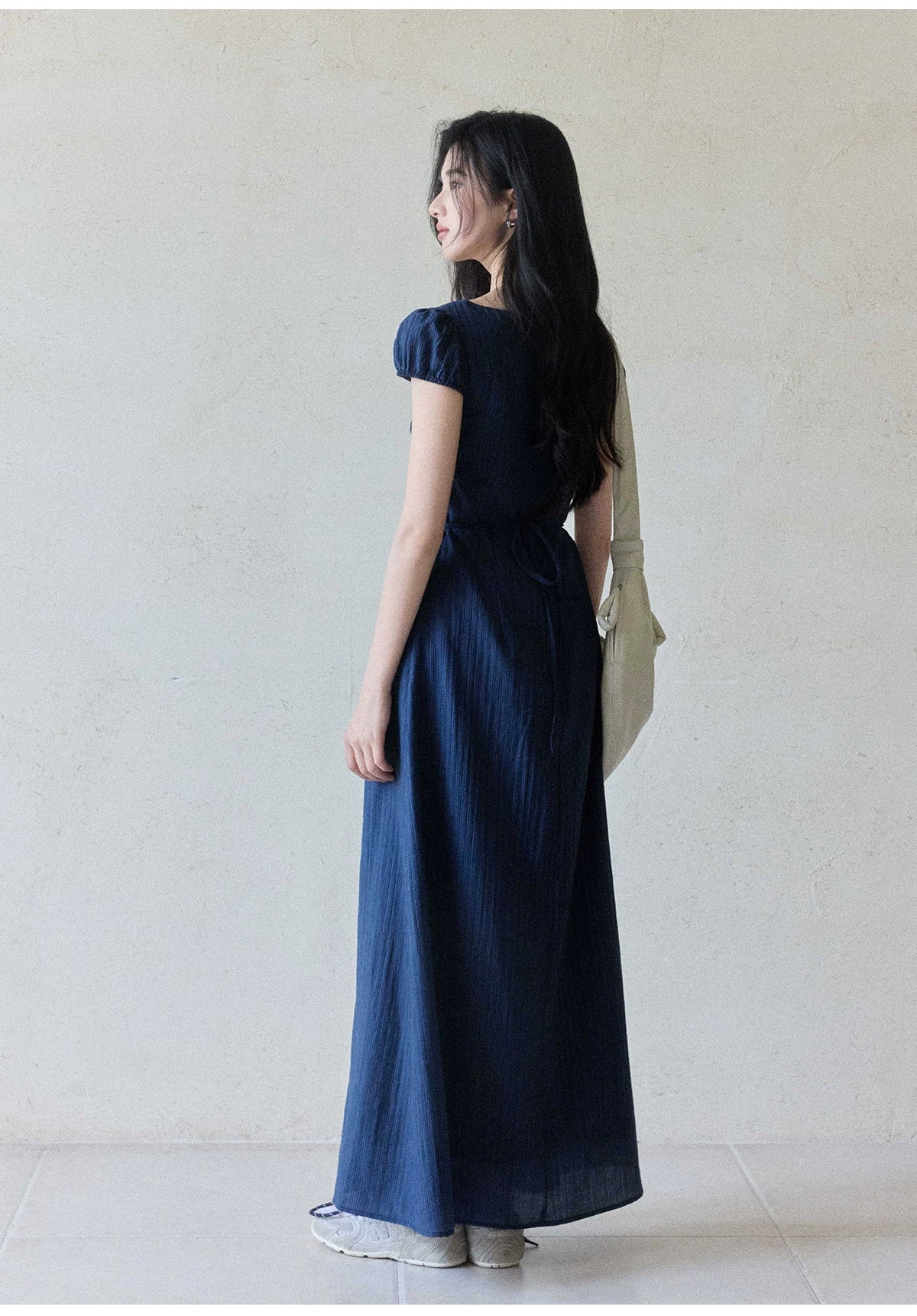 TYANG Temperament Waist Thin Striped Dress