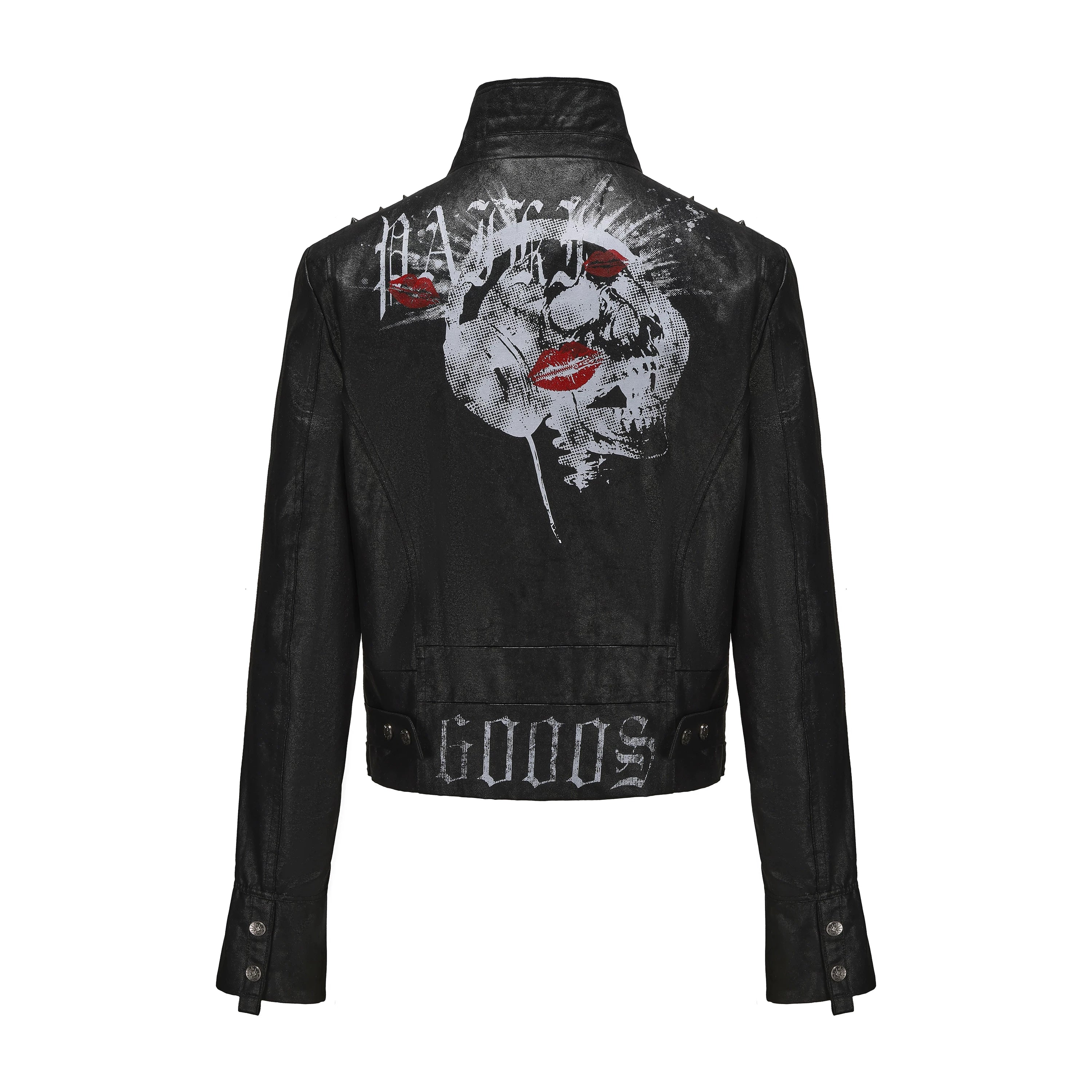 PAIKI Hickey Skull Headphones Leather Jacket