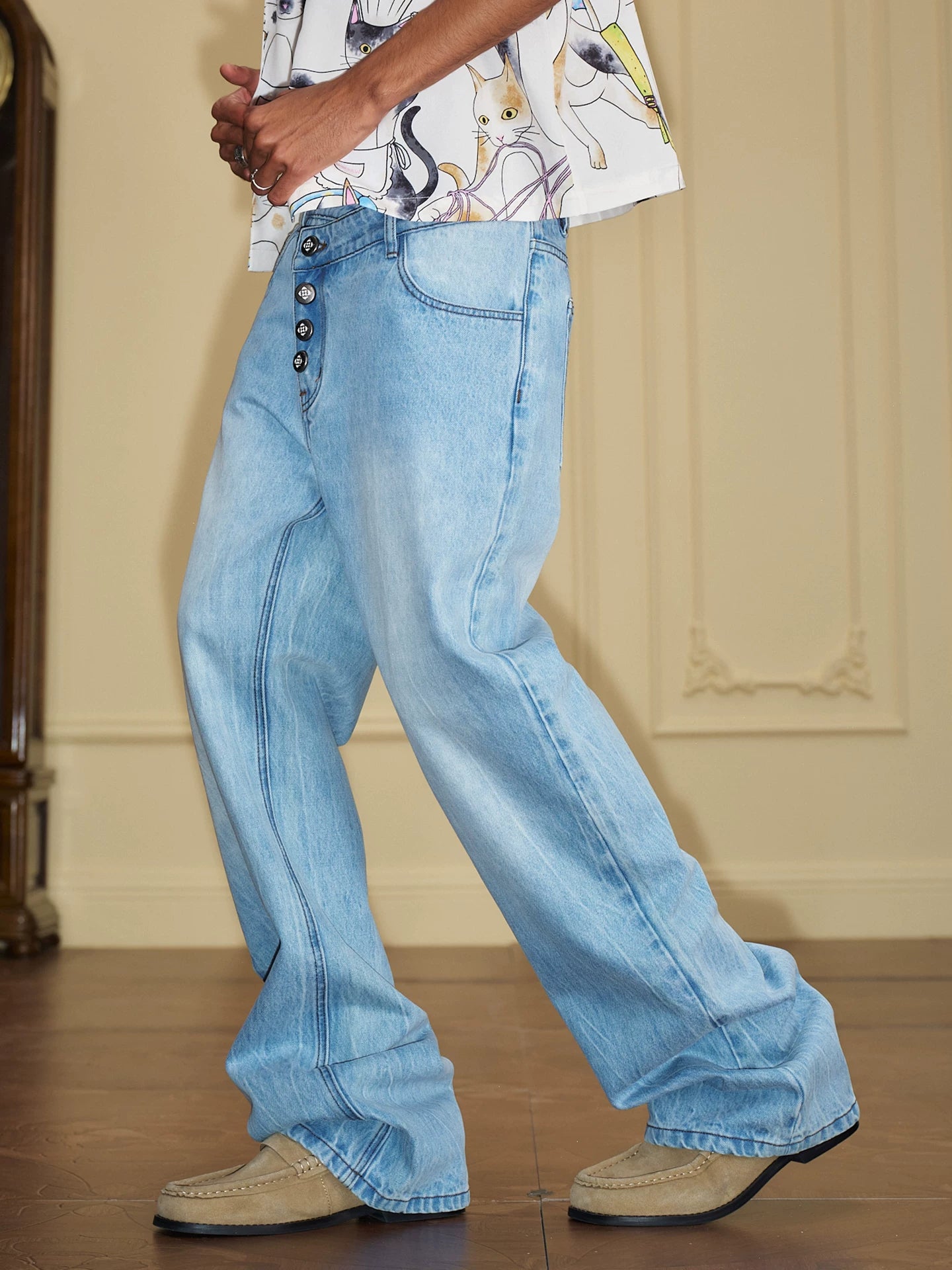 YADcrew Loose Retro Straight Jeans