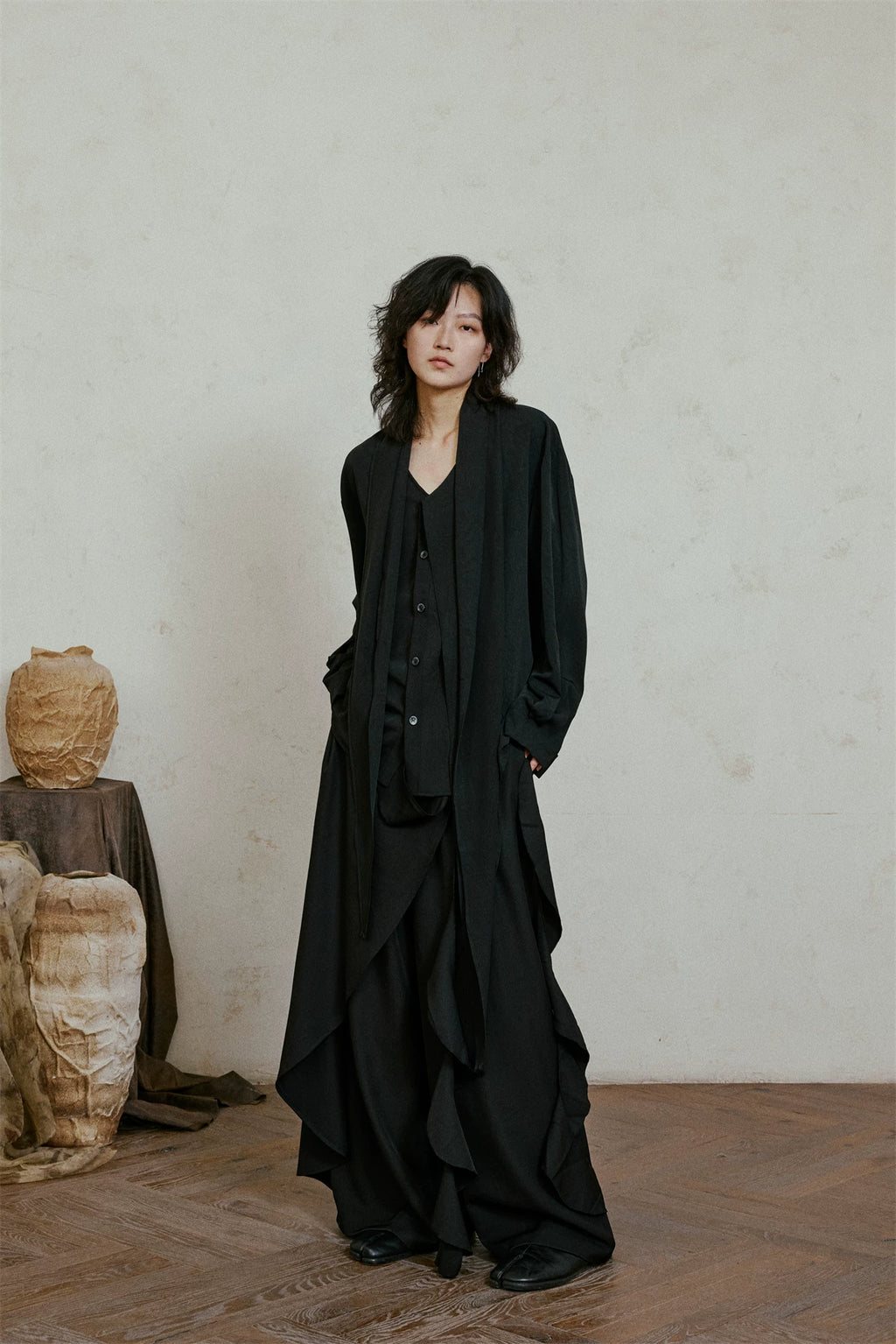 SUNYVONNE Niche Irregular Fashionable Streamer Loose Trouser Skirt