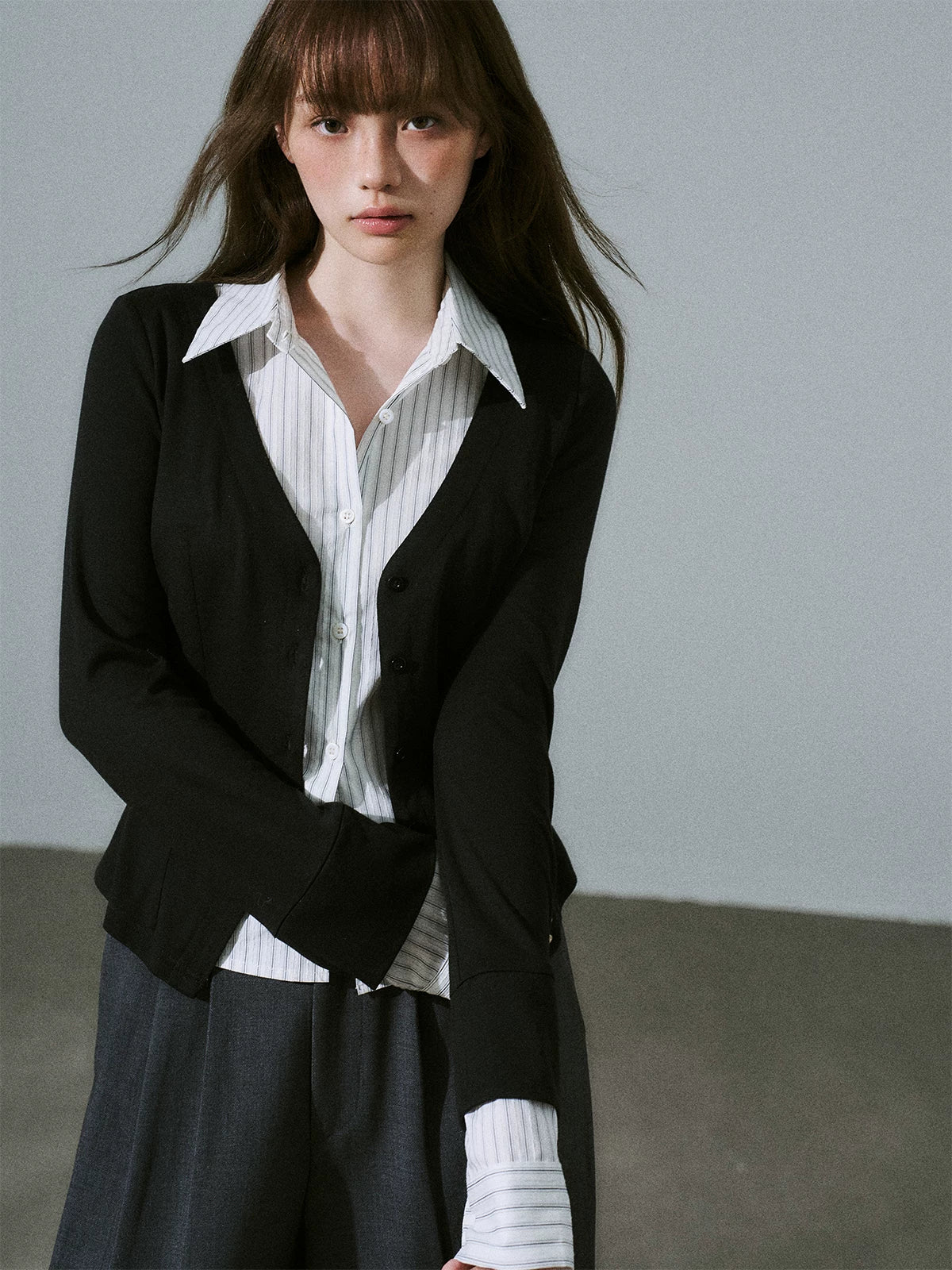 LOST FOREST Stacked Striped Base Casual Long Sleeve