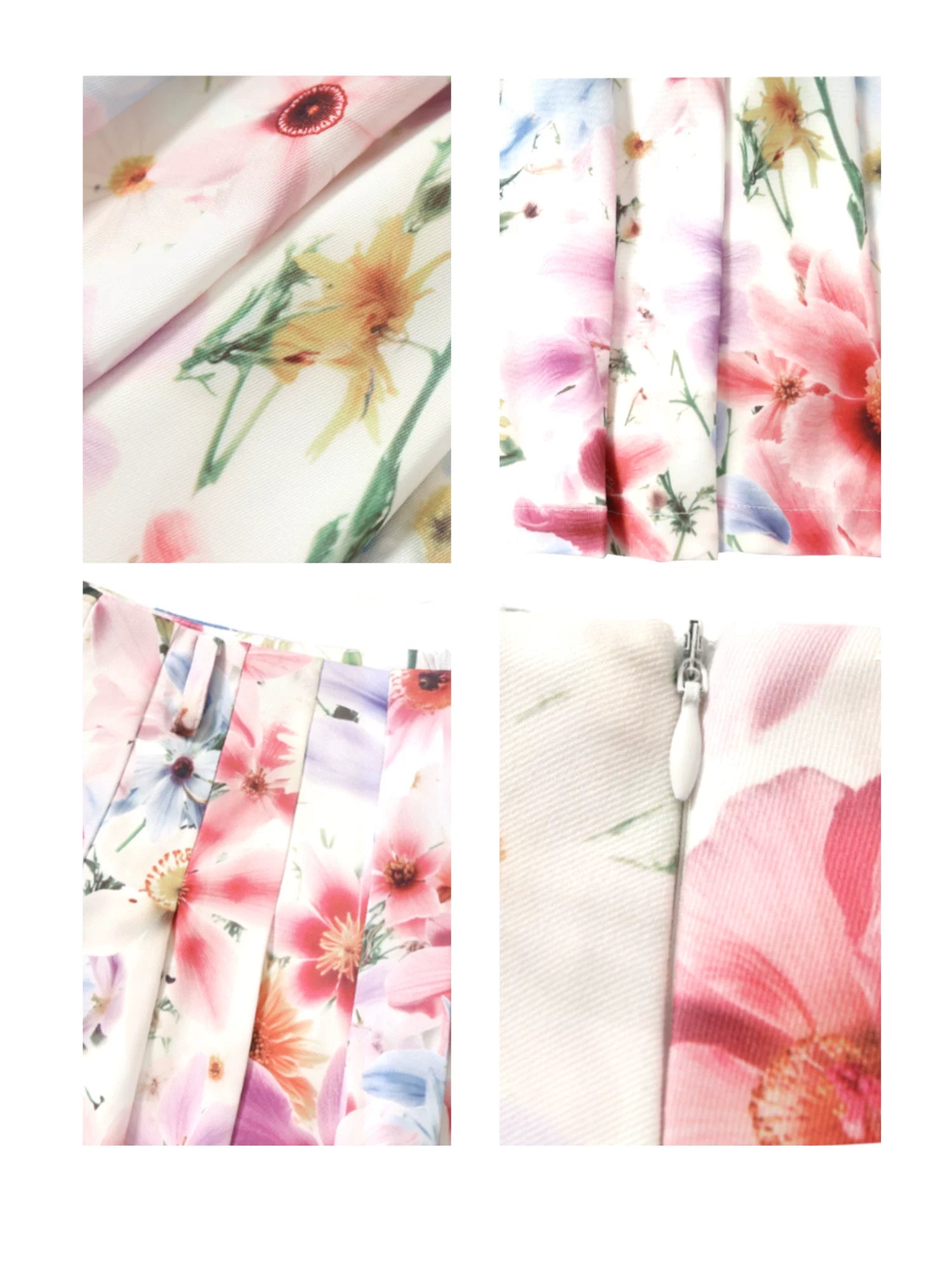 LOUMUTAKU Full Print Floral Pleated Skirt Skirt