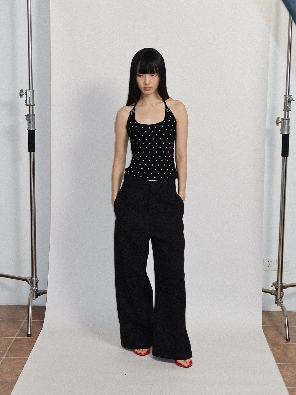 FUNKYFUN High Waist Straight Casual Trousers