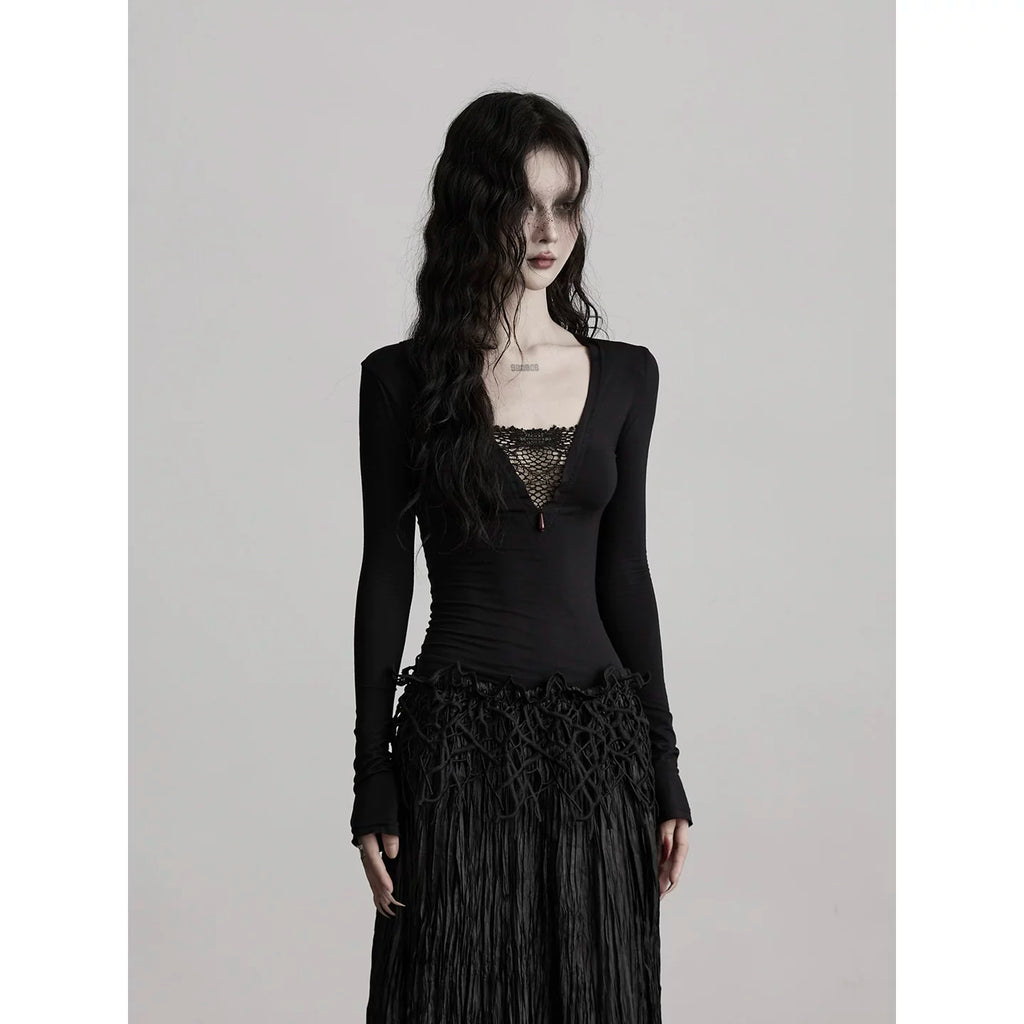 INDULGE Hollow Waist Slim Long Sleeves