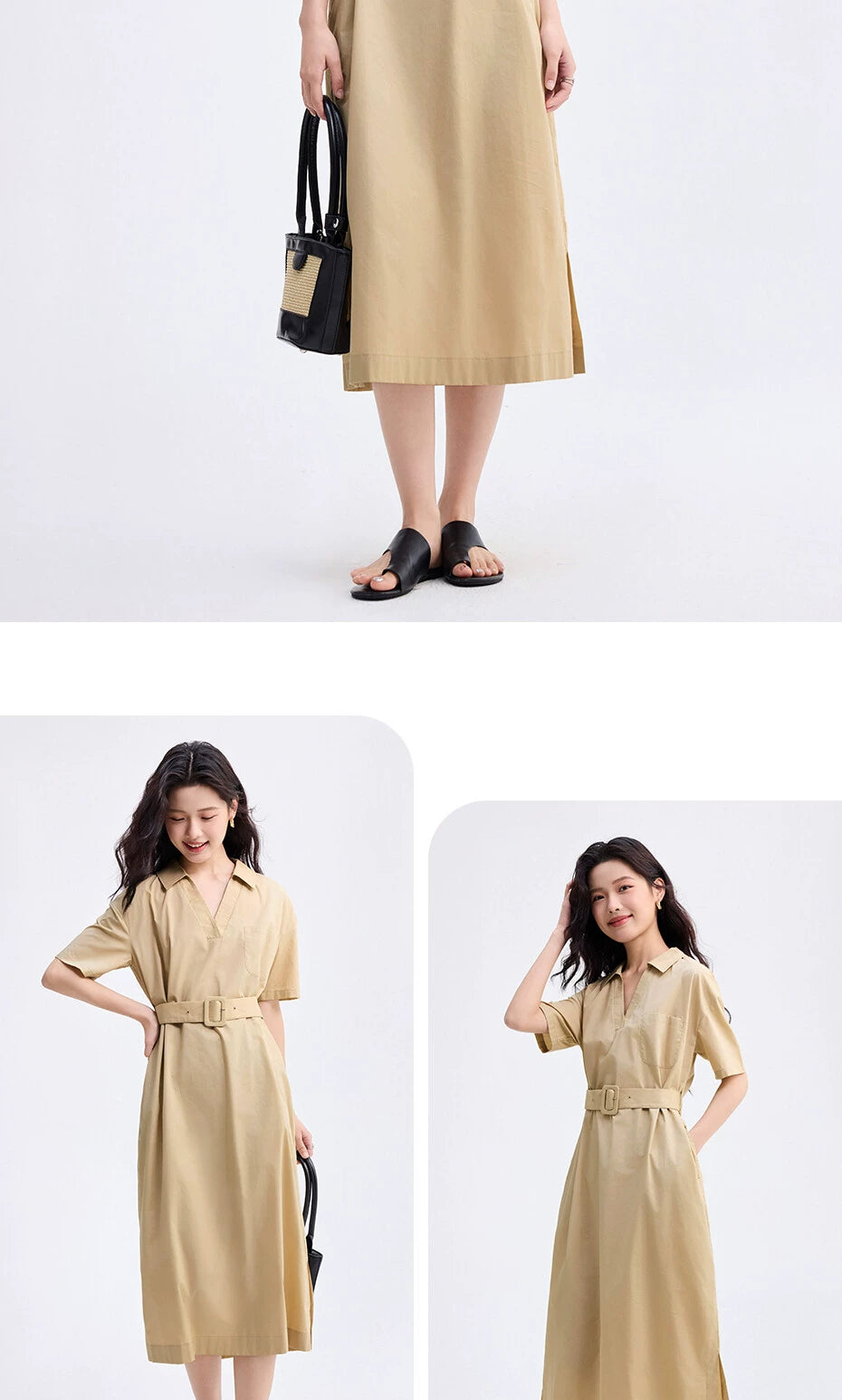 Giordano Commuter Belt V-lapel Dress