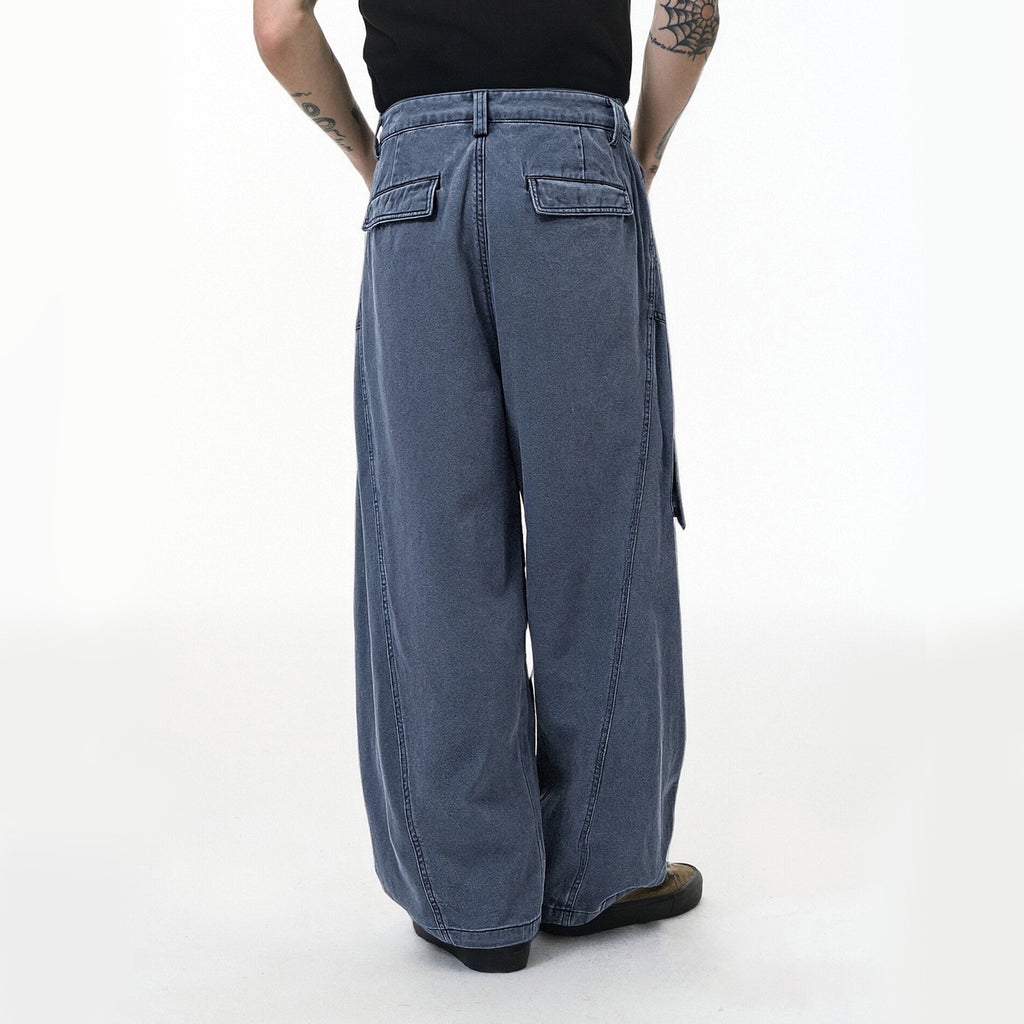 Inflation Pocket Pleated Wide Leg Pants