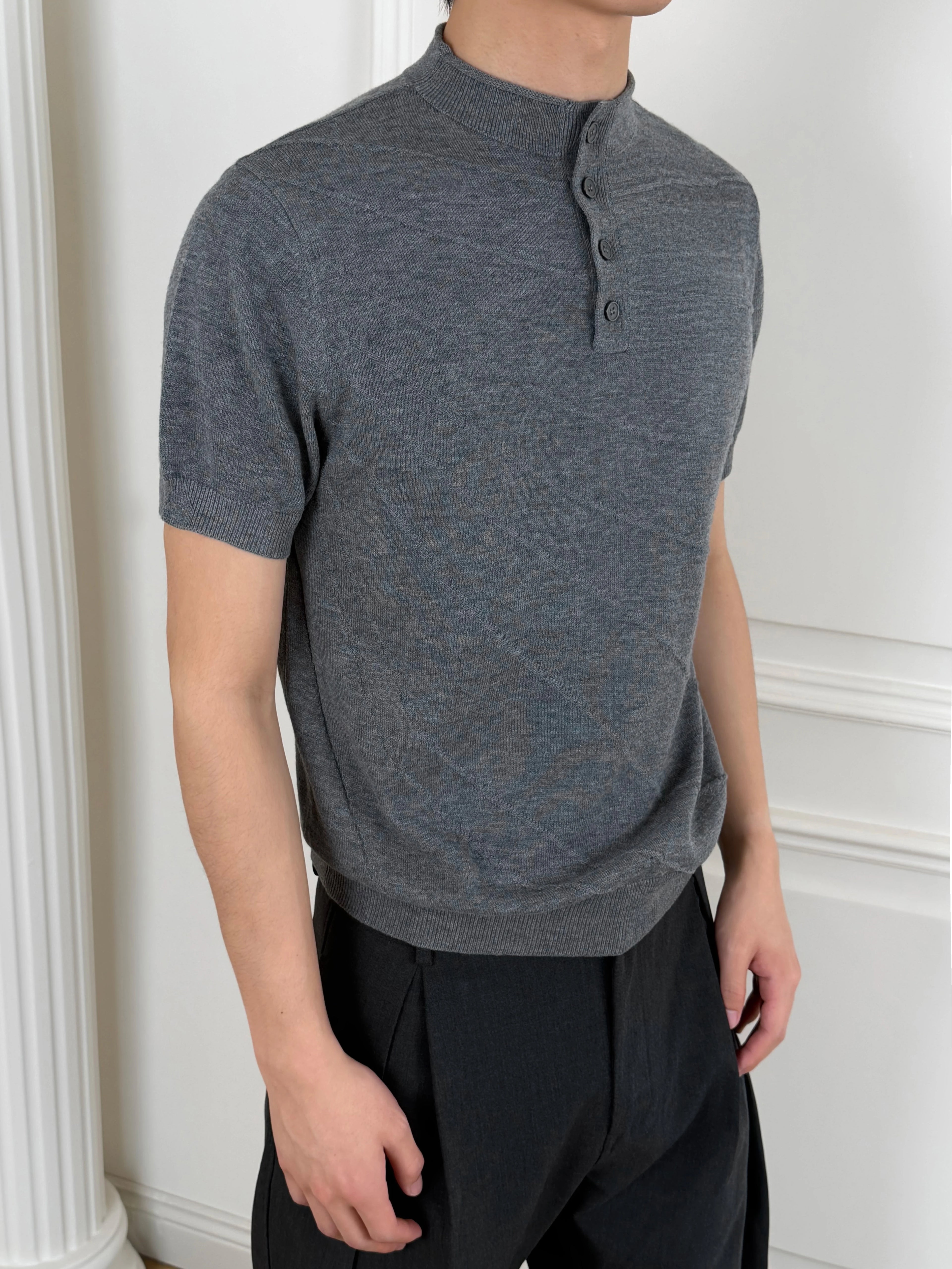 Stay The Night Half Turtleneck Knitted Tee