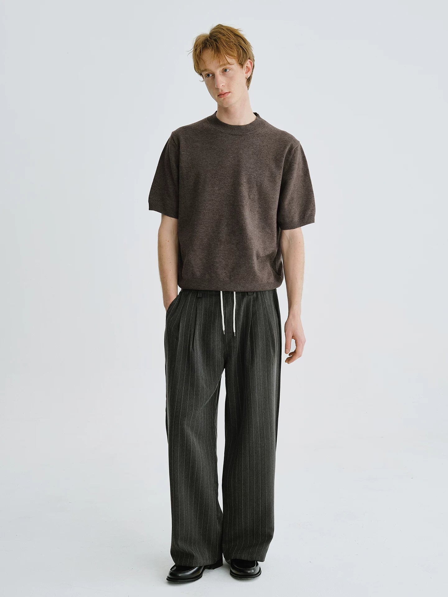 LIVINGTOWN Vintage Versatile Crew Neck Knitted Tee