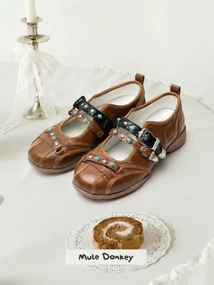 Donkey Niche Shallow Mouth Flat Shoes