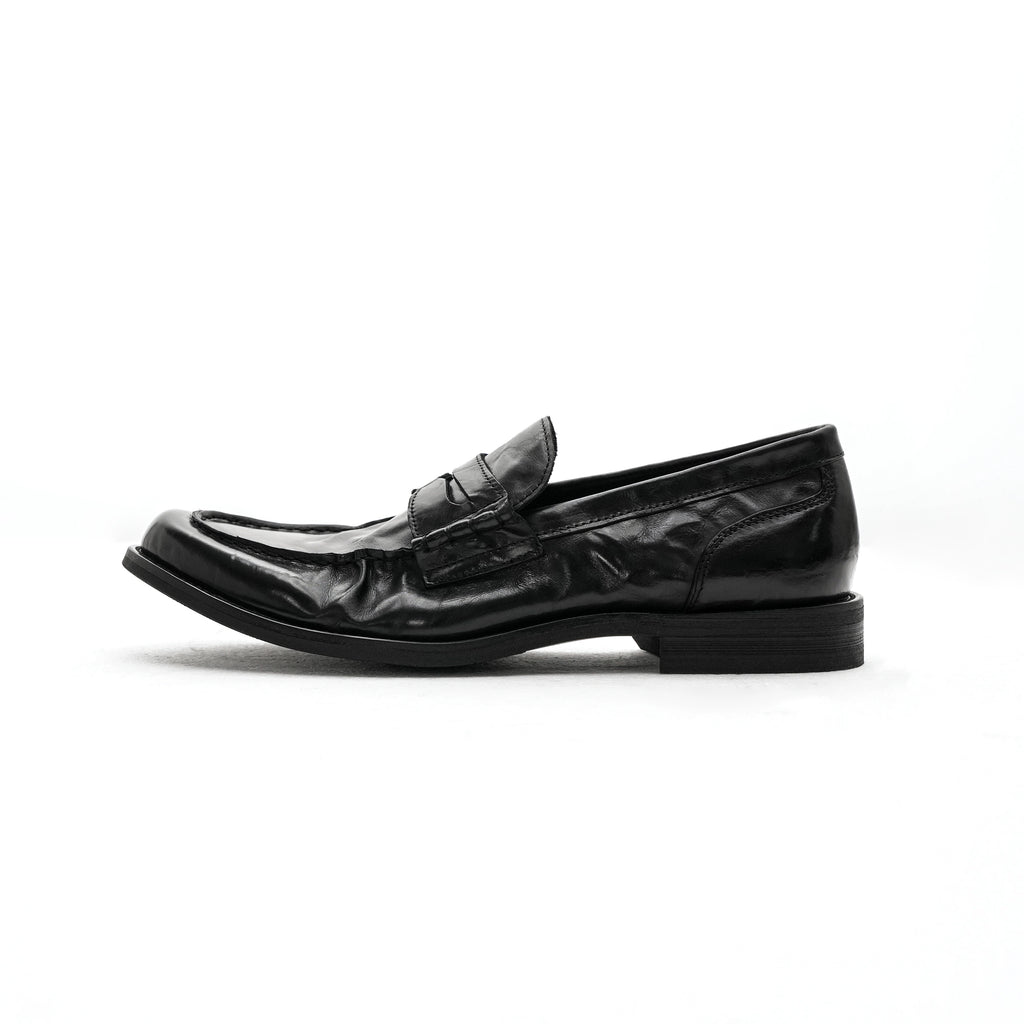 NO LOGO One-pedal Leather Pleated Leather Shoes