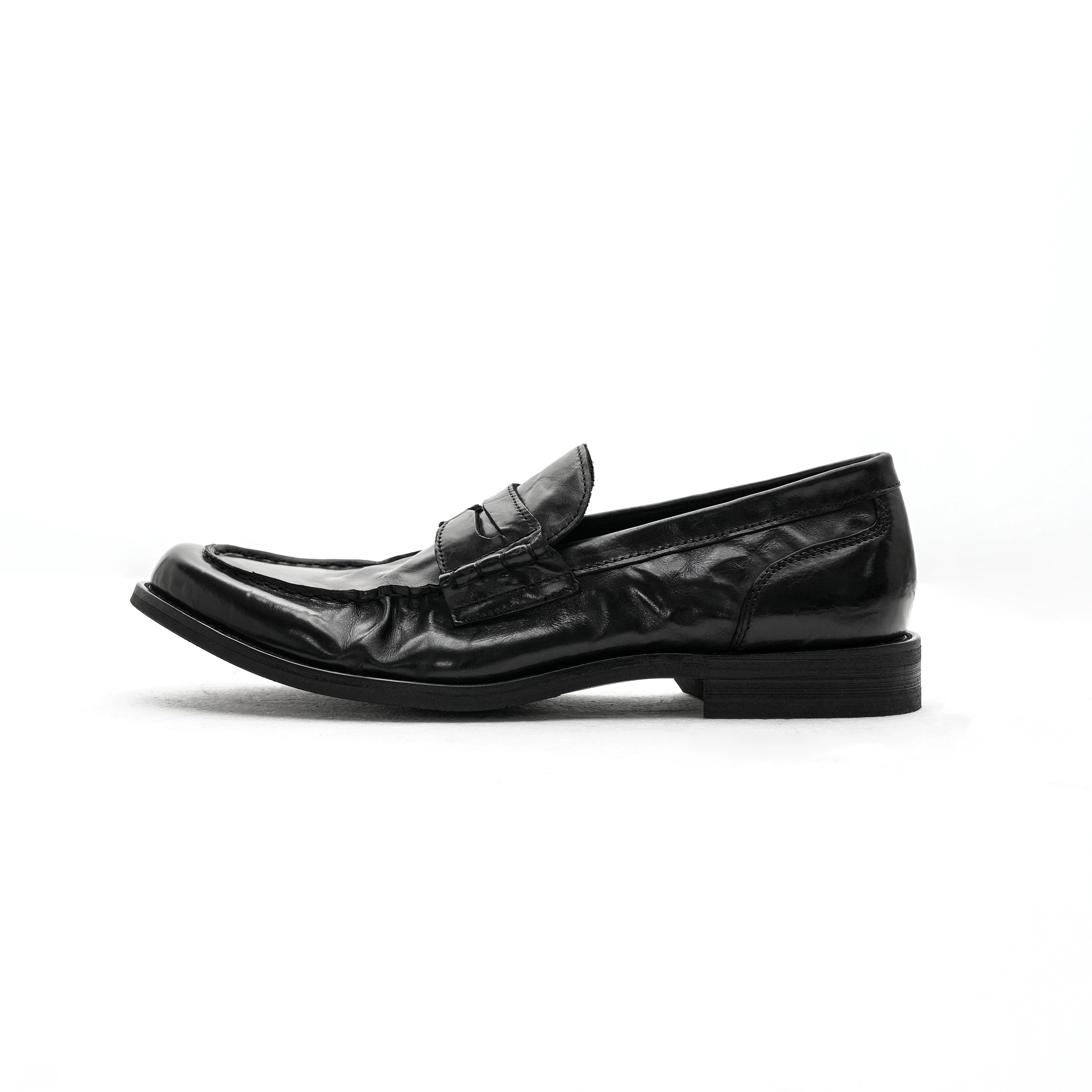 NO LOGO One-pedal Leather Pleated Leather Shoes
