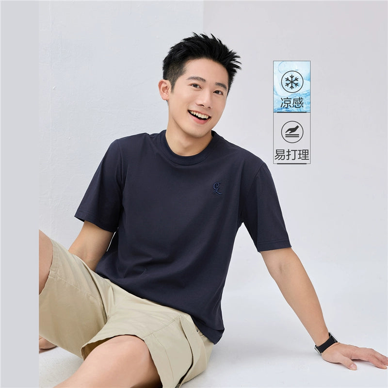 Giordano Monogram Embroidered Crew Neck Casual Tee