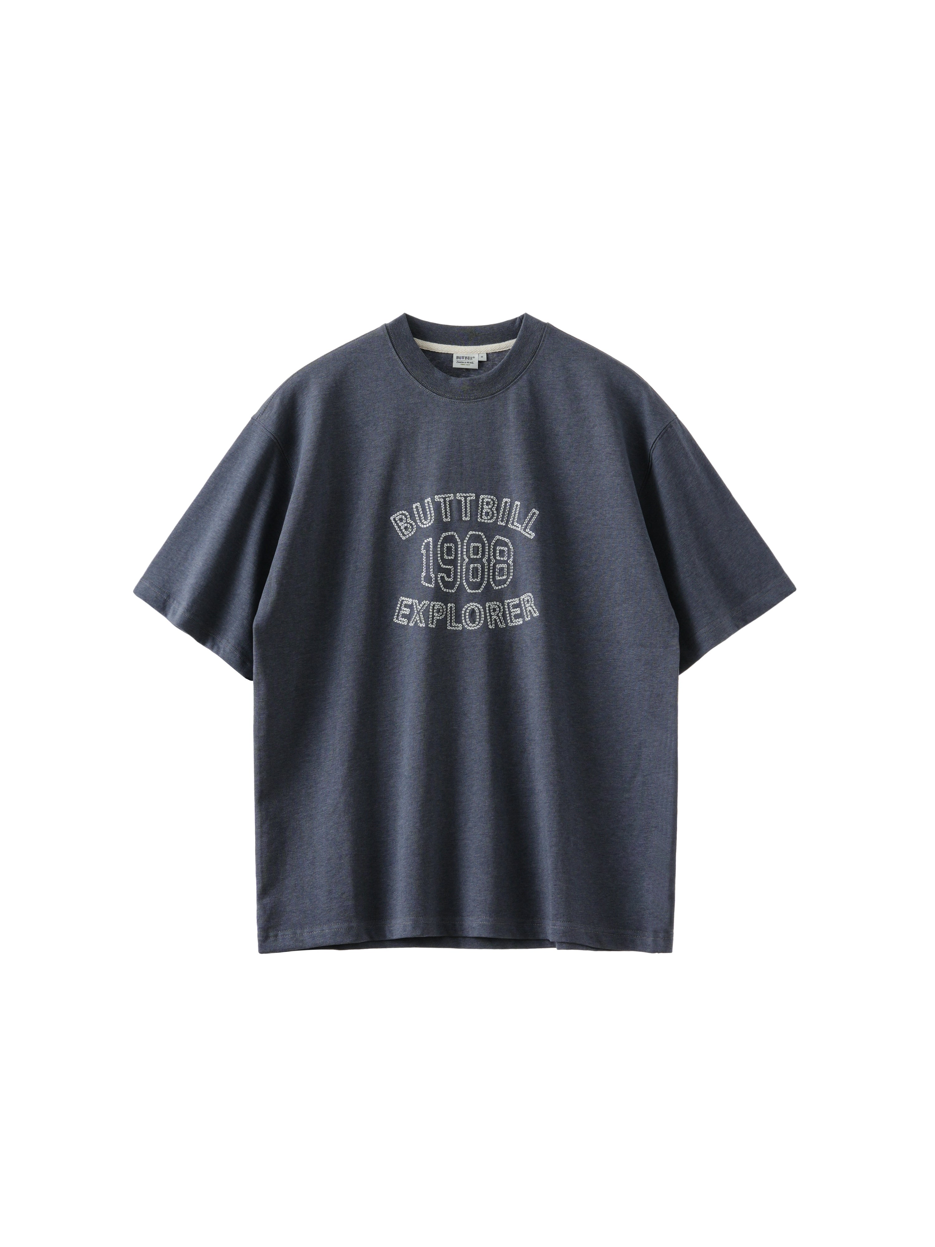 BUTTBILL Vintage 240G Oil Painting Embroidery LOGET Tee