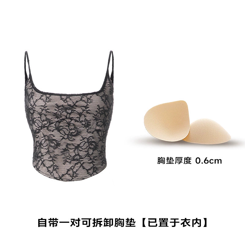 ABMY Vintage Spice Girl Lace Suspender Vest