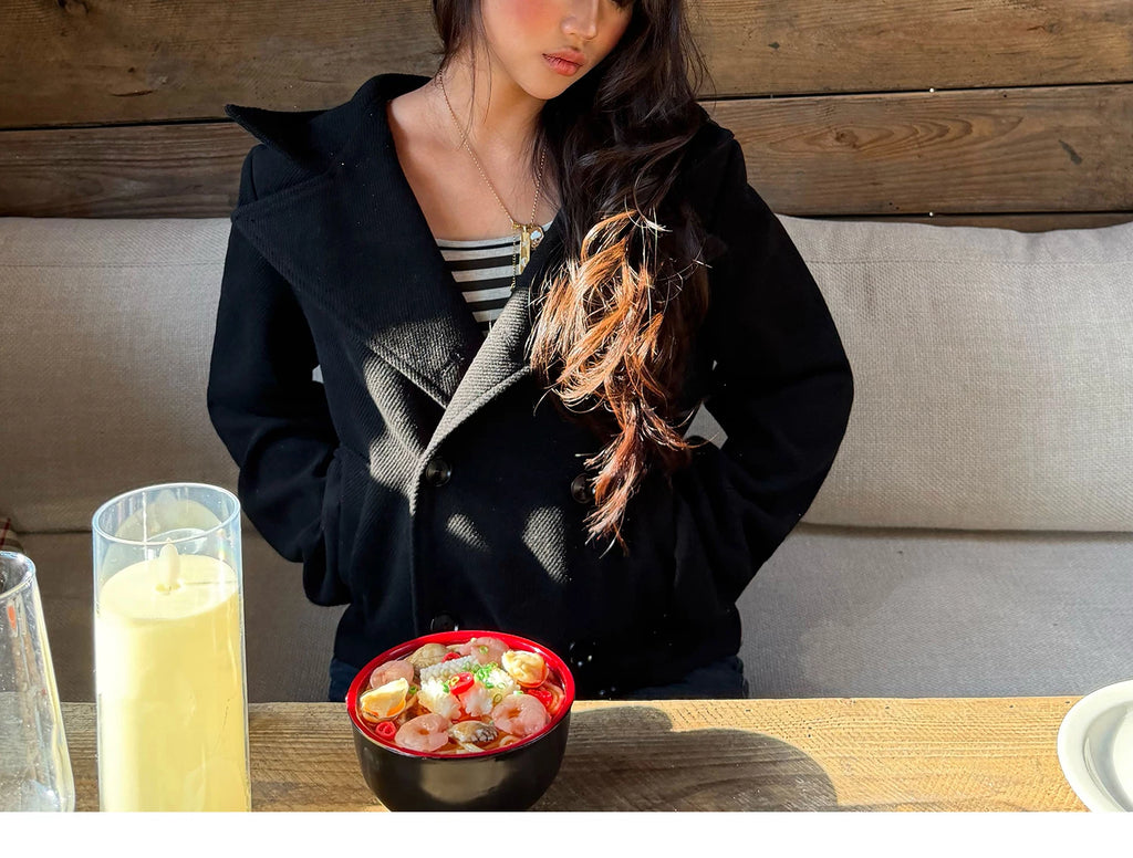 Audwyn Double-breasted British Hooded Woolen Coat