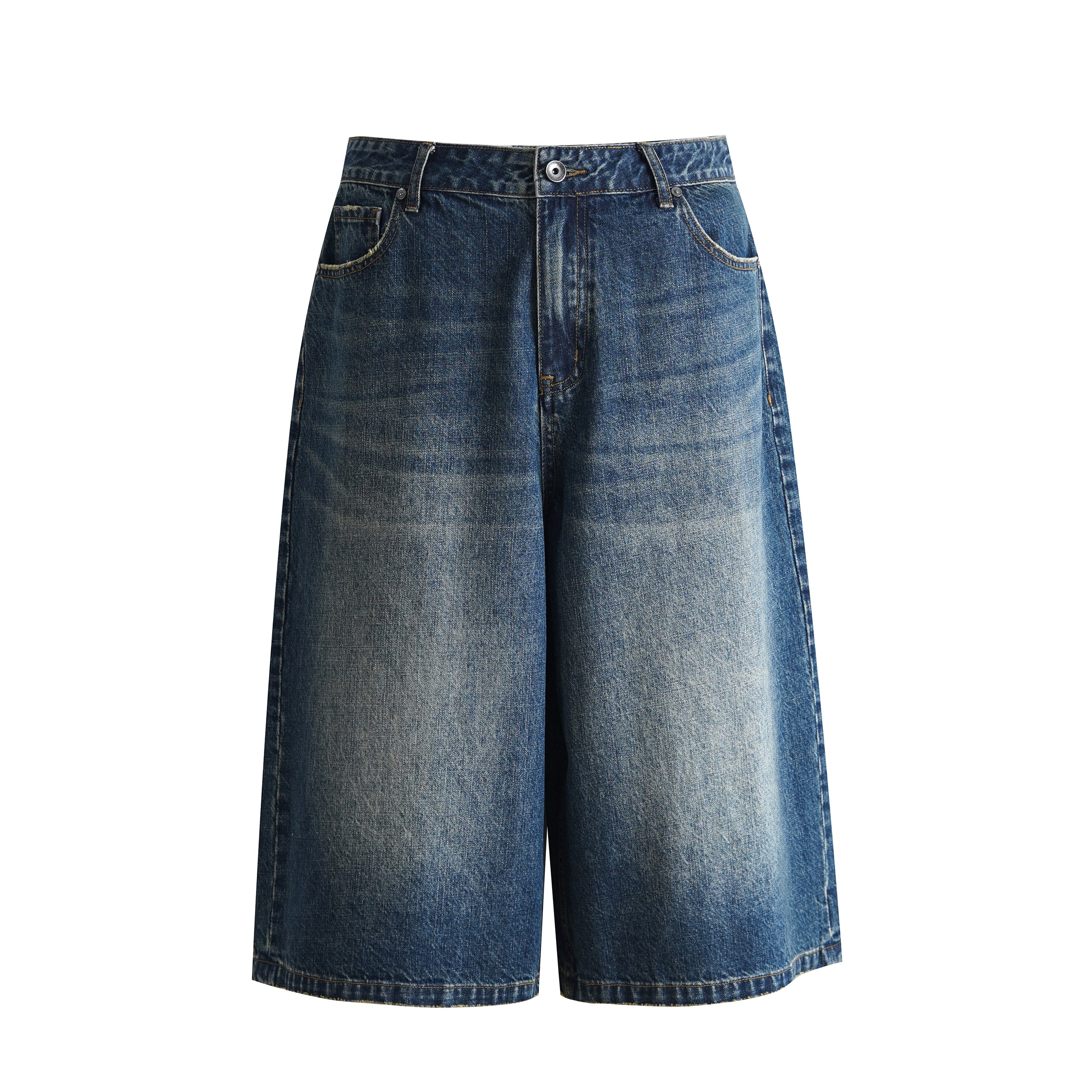 DIMC Retro Washed Denim Cropped Pants