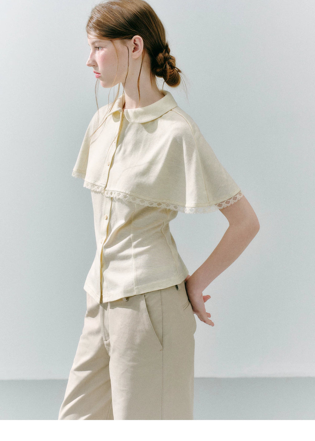 LOST FOREST Skinny Skin-friendly Cloak Integrated Tee