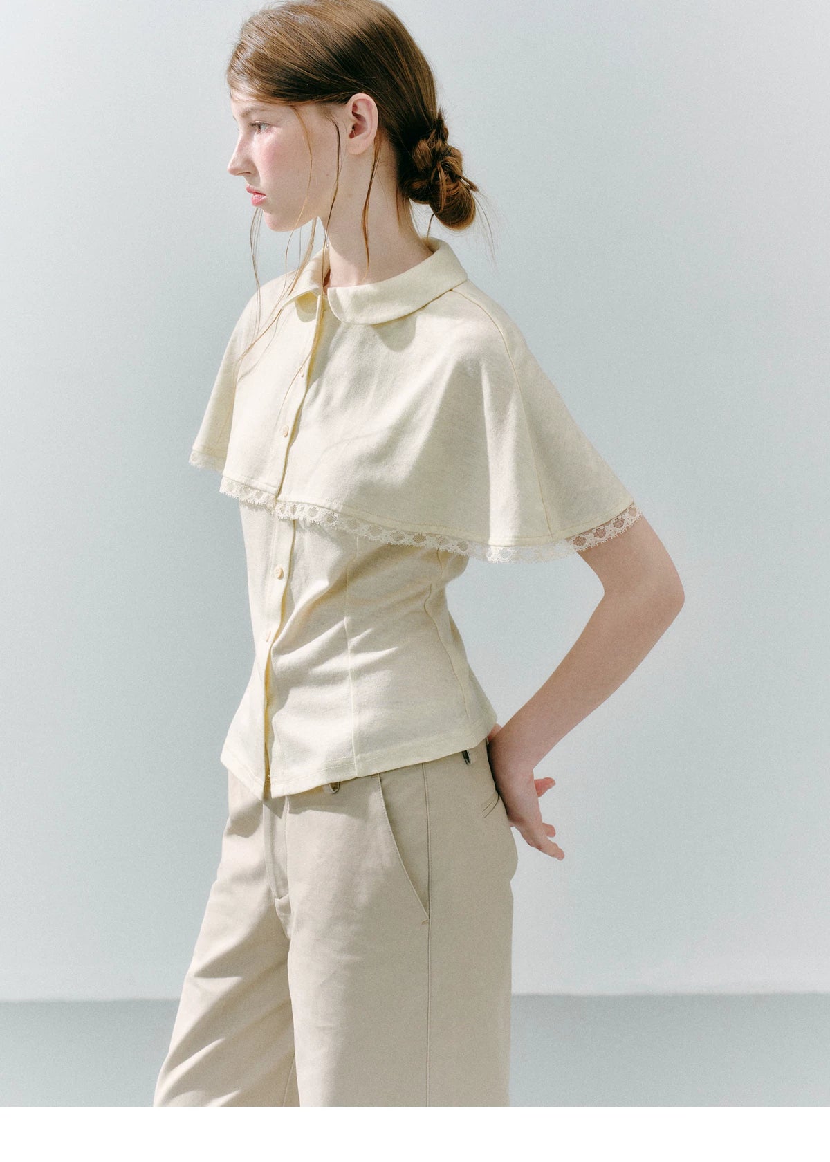 LOST FOREST Skinny Skin-friendly Cloak Integrated Tee