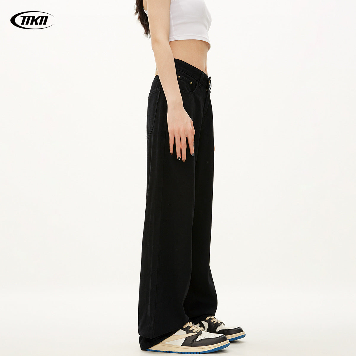(Clearance) 11KN Thin Slim Straight Pants Oversize Drape Jeans