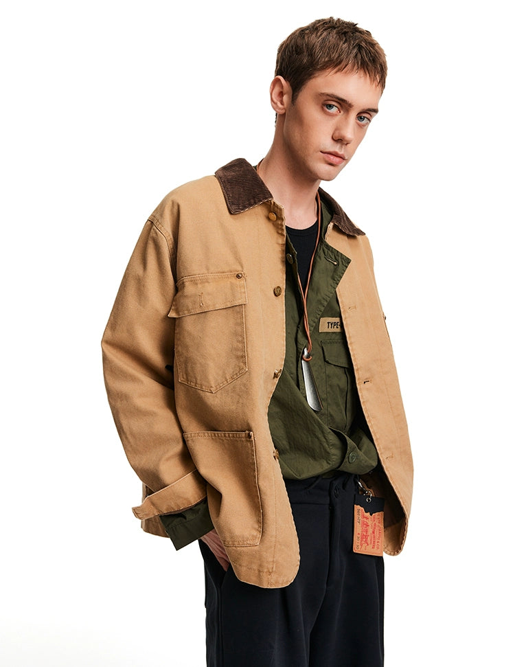 MADWITCH Vintage Spliced Commuter Casual Tooling Jacket