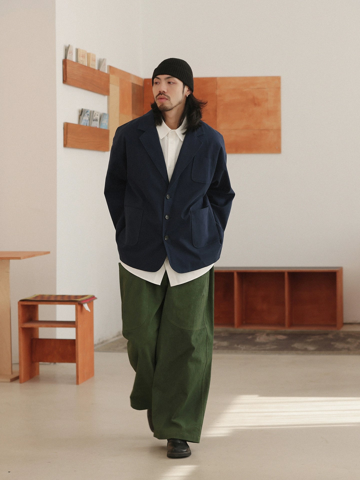 NOEARS Retro Japanese Multi-pocket Trousers