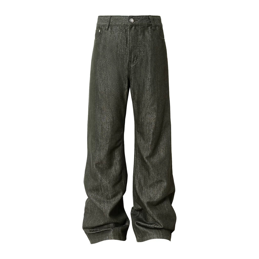 YADcrew Vintage Mid-Rise Reflective Cotton Jeans