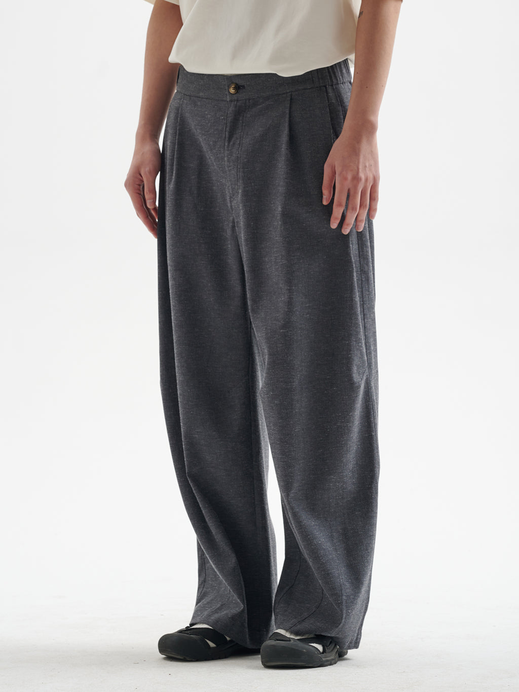 BUTTBILL 25SS Vintage Solona cotton and linen wide-leg cool Pants