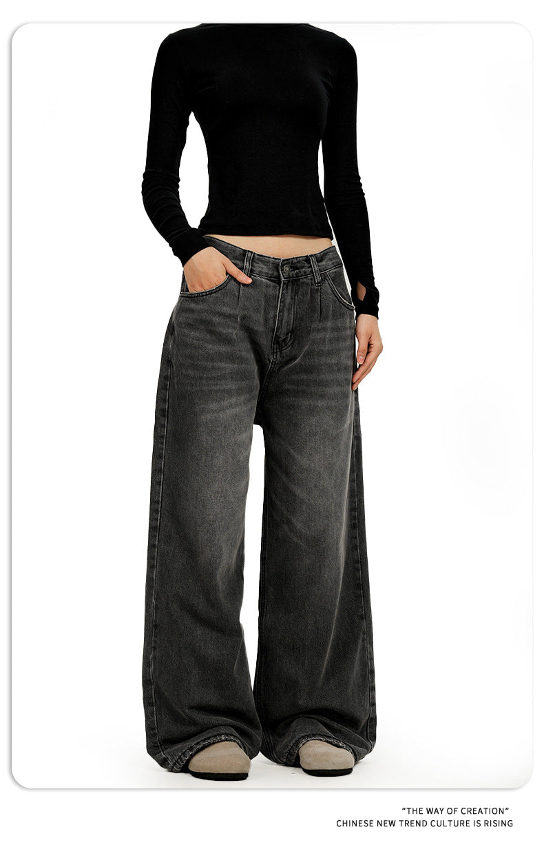 11KN Retro Old Polished White Velvet Straight Jeans