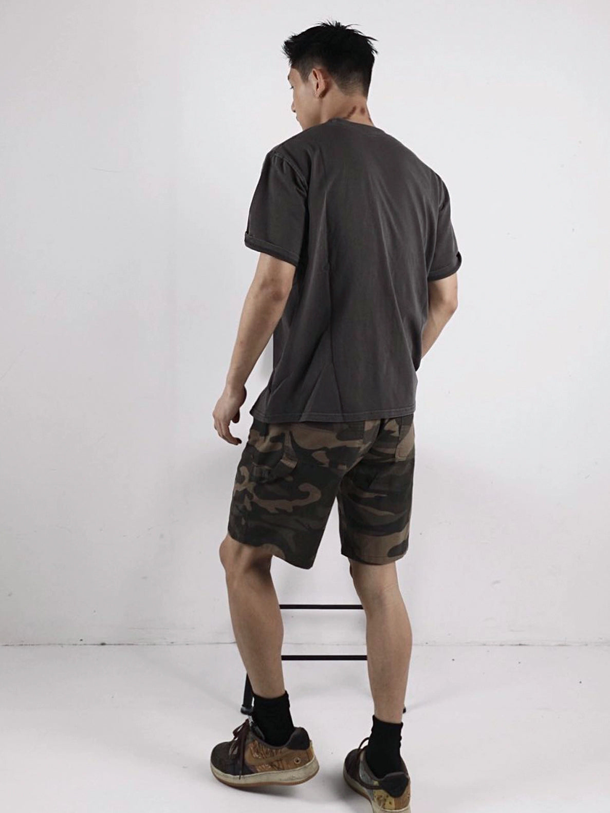 GTAL Camouflage Retro Multi-pocket Tooling Five-point Pants