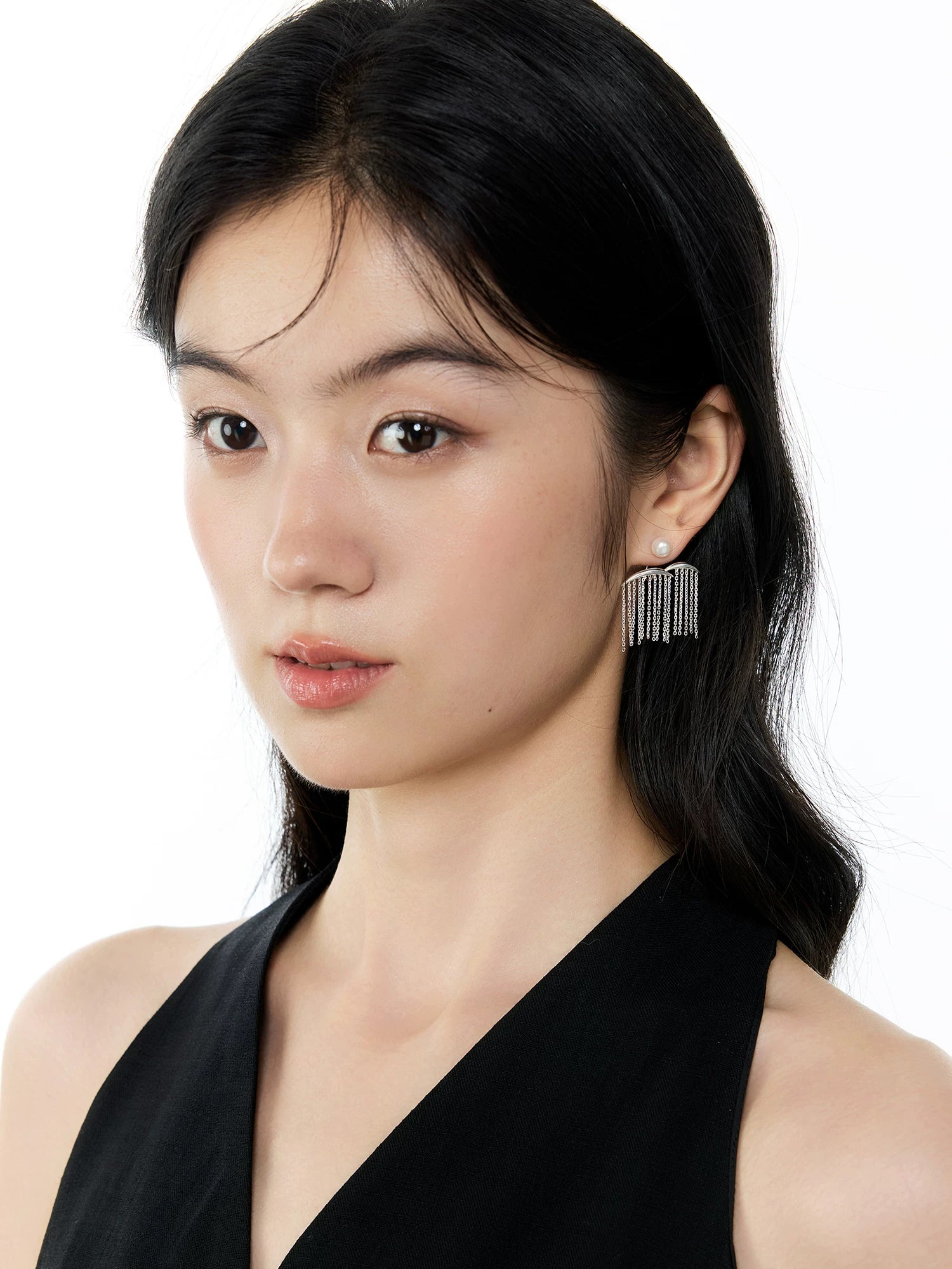 NO SOLUTION Vintage Pearl Tassel Earrings