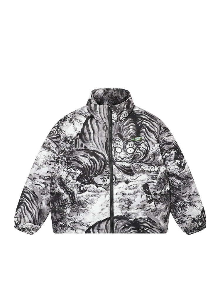 Jungle Tiger & Insect Master Joint National Ink Full Thickened Bread Jacket