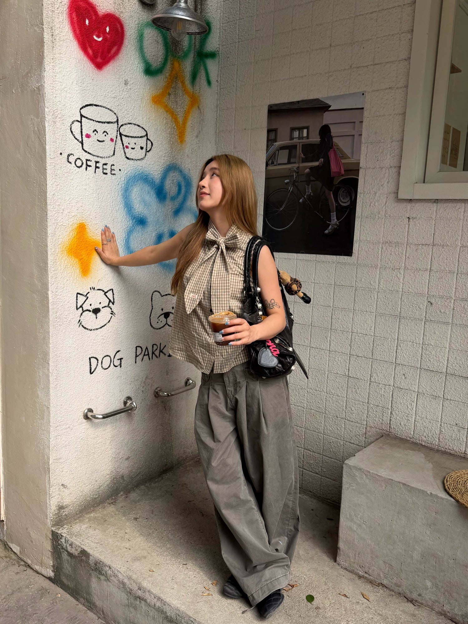CCYE Bow Plaid Sleeveless Shirt