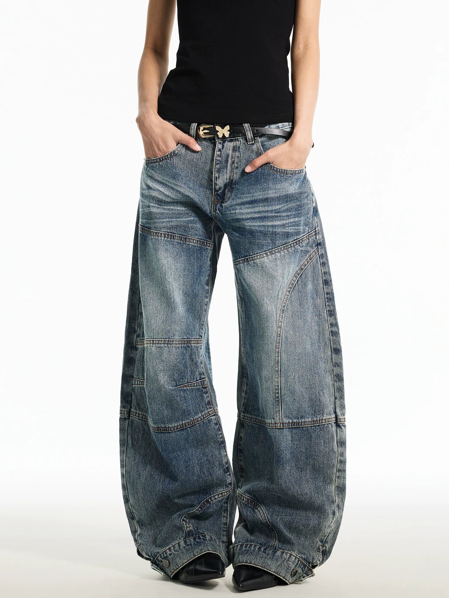 TRUQUEST Vintage Loose Straight Wide Leg Jeans