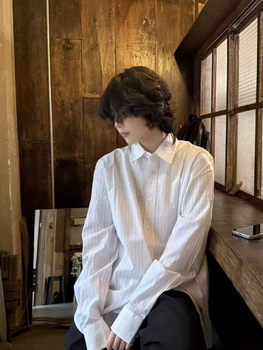 BorrowedProject Striped Loose Long Sleeve Shirt