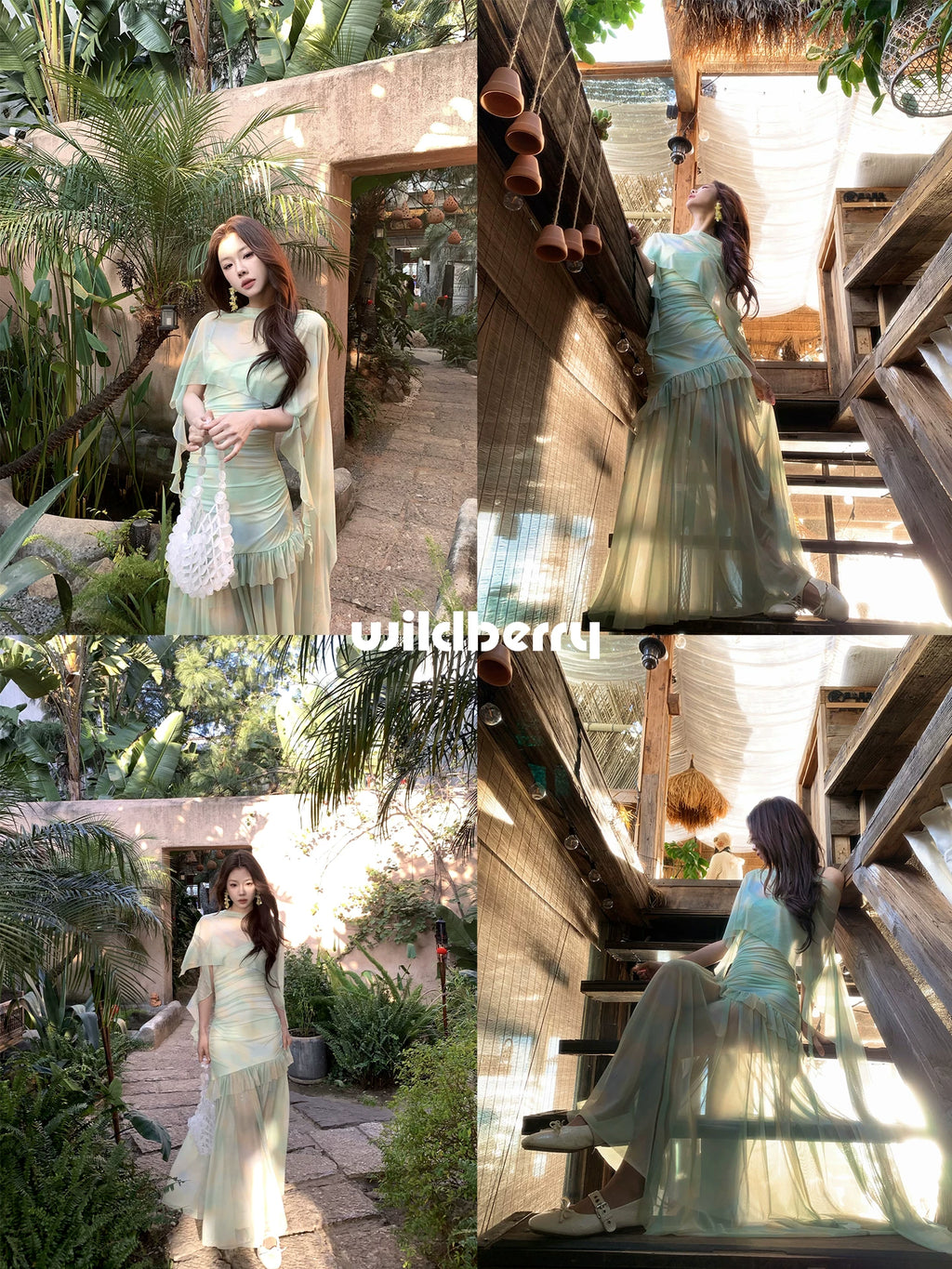 Wildberry Mesh Suspender Waist Dress