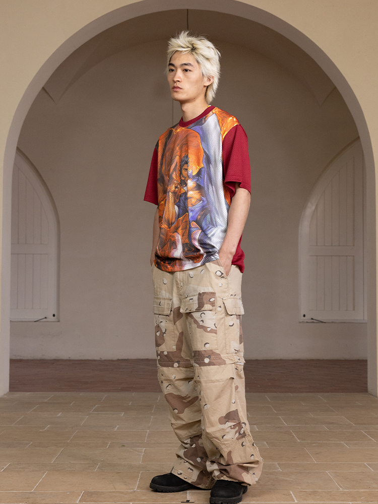 AVENUESON Dragon Humen Manga Full Print Mesh Breathable Tee