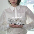 CHILIGIRL Polka Dot Wedge Heel with Square Head Cool Slippers