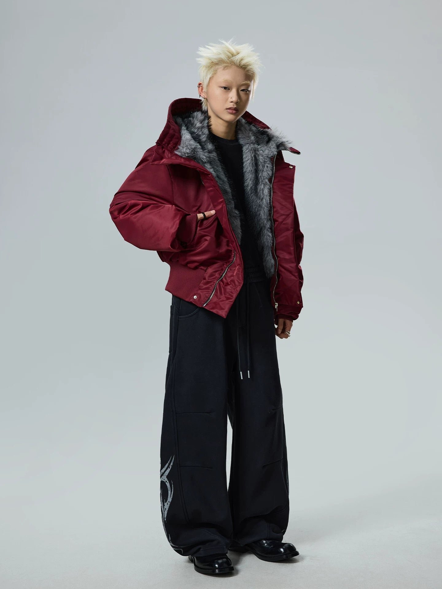 BTSG retro fur-padded jacket