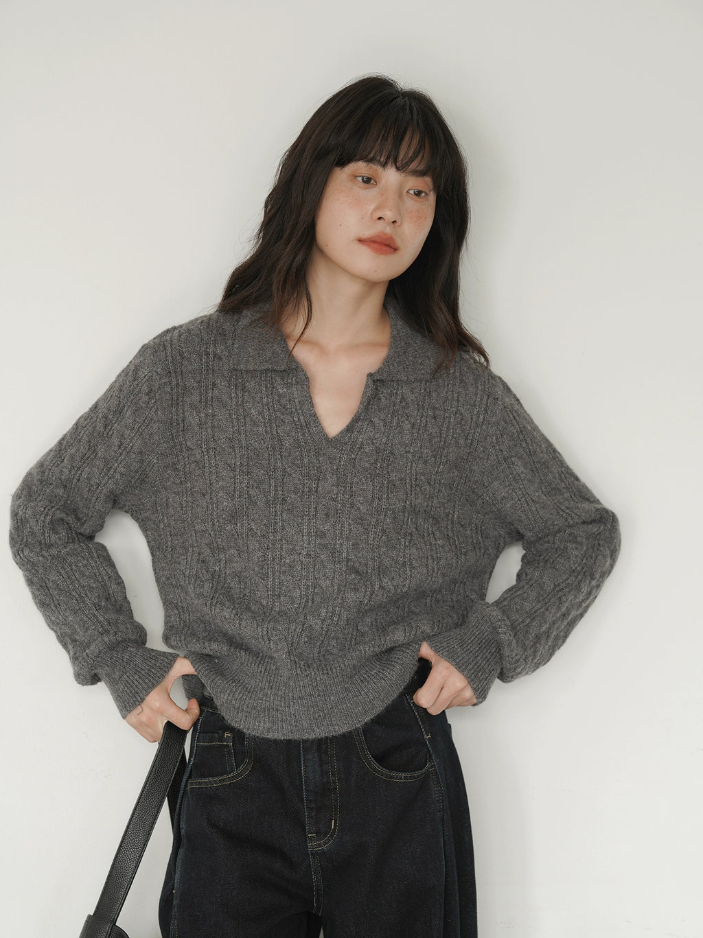 EIGHTHMONTH Vintage Polo Neck Twist Sweater