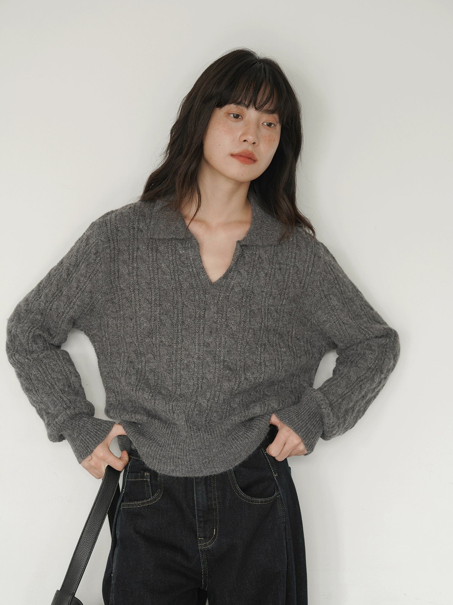 EIGHTHMONTH Vintage Polo Neck Twist Sweater