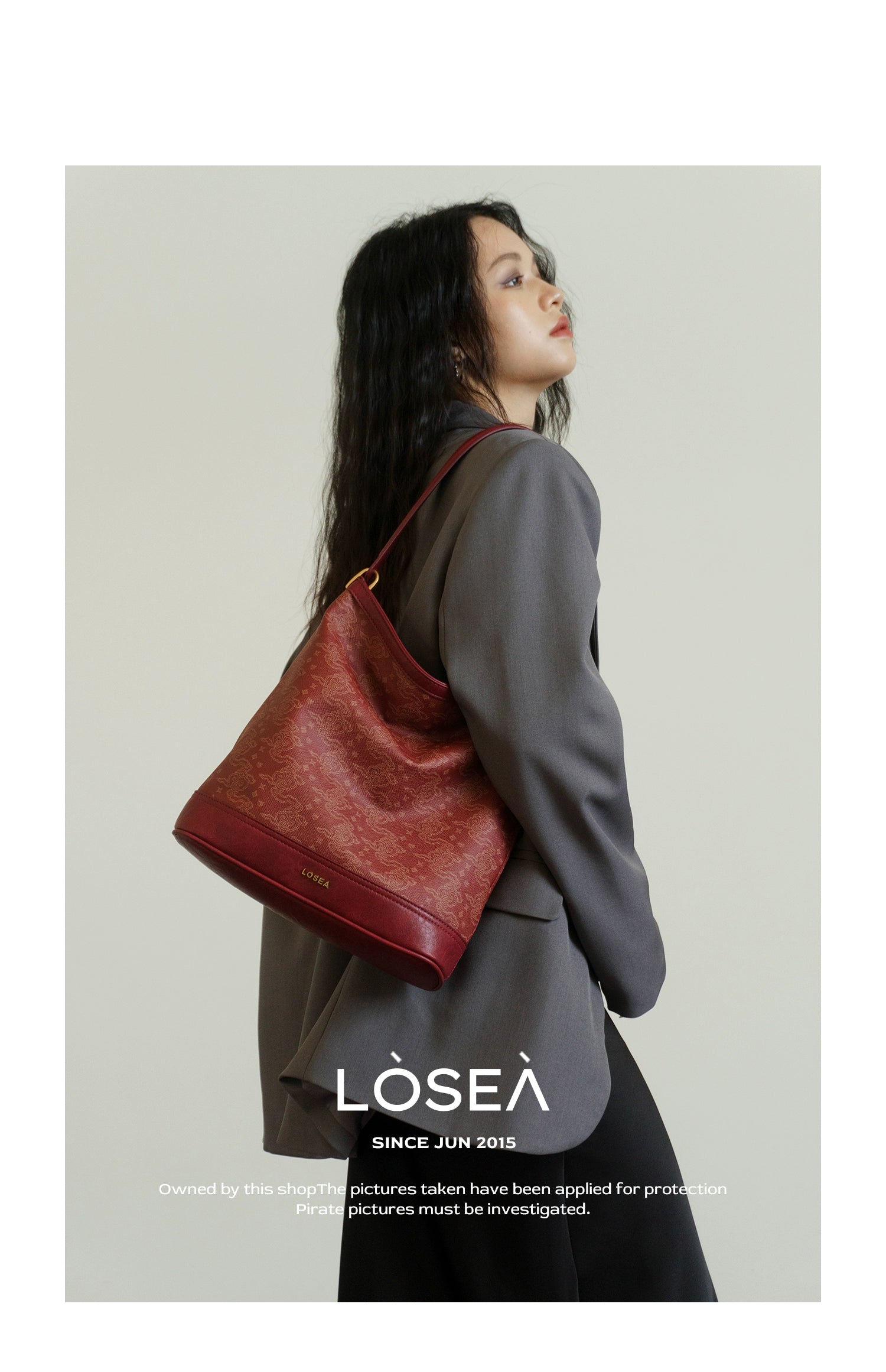 LOSEA Ruyi Moire Premium Bucket Bag