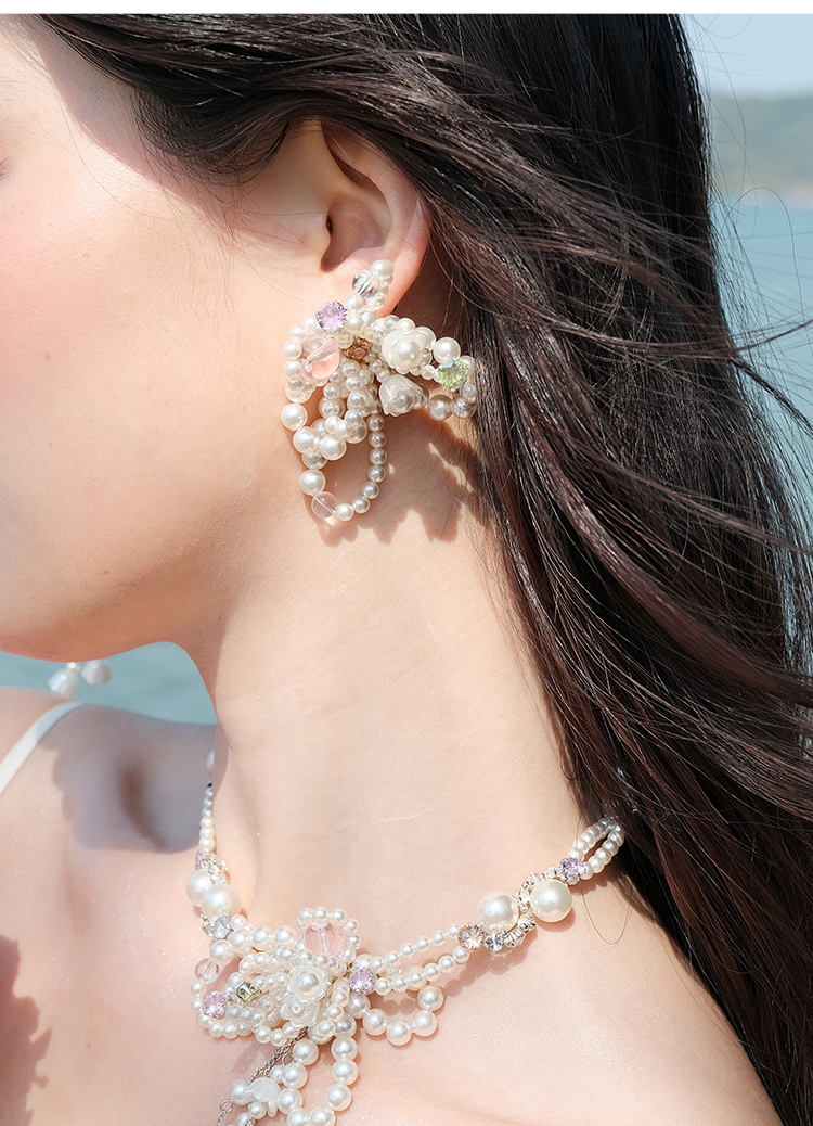 ParanoidP Pearl Flower Macaron Earrings