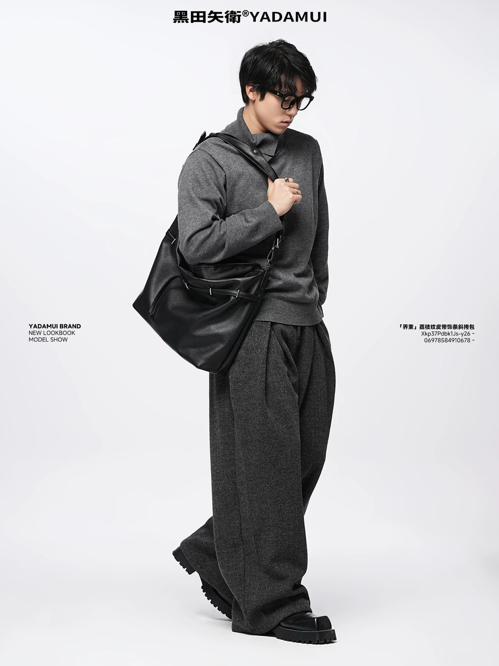 YADAMUI Soft Leather Crossbody Streamer Tote Bag