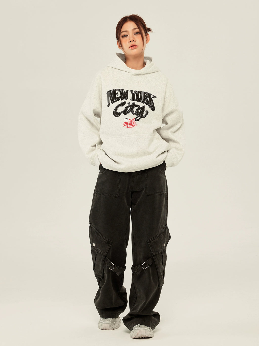 SOSE Vintage Hooded Suede Print Sweater