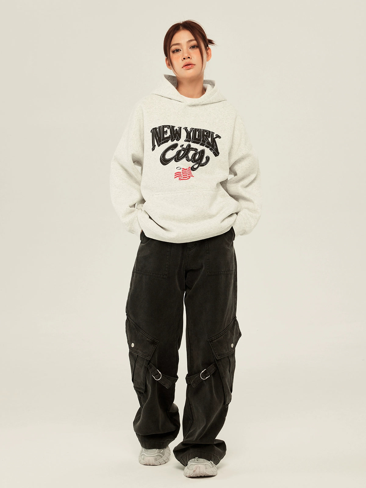 SOSE Vintage Hooded Suede Print Sweater