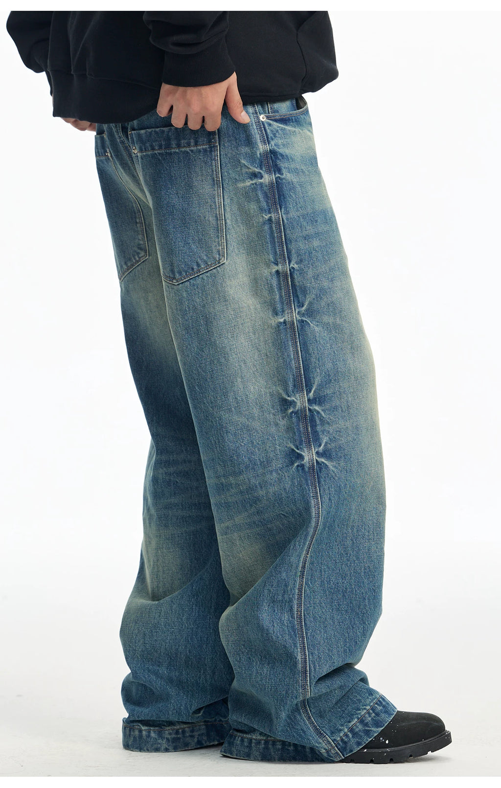 CoosRetro Old Straight Pull Casual Jeans