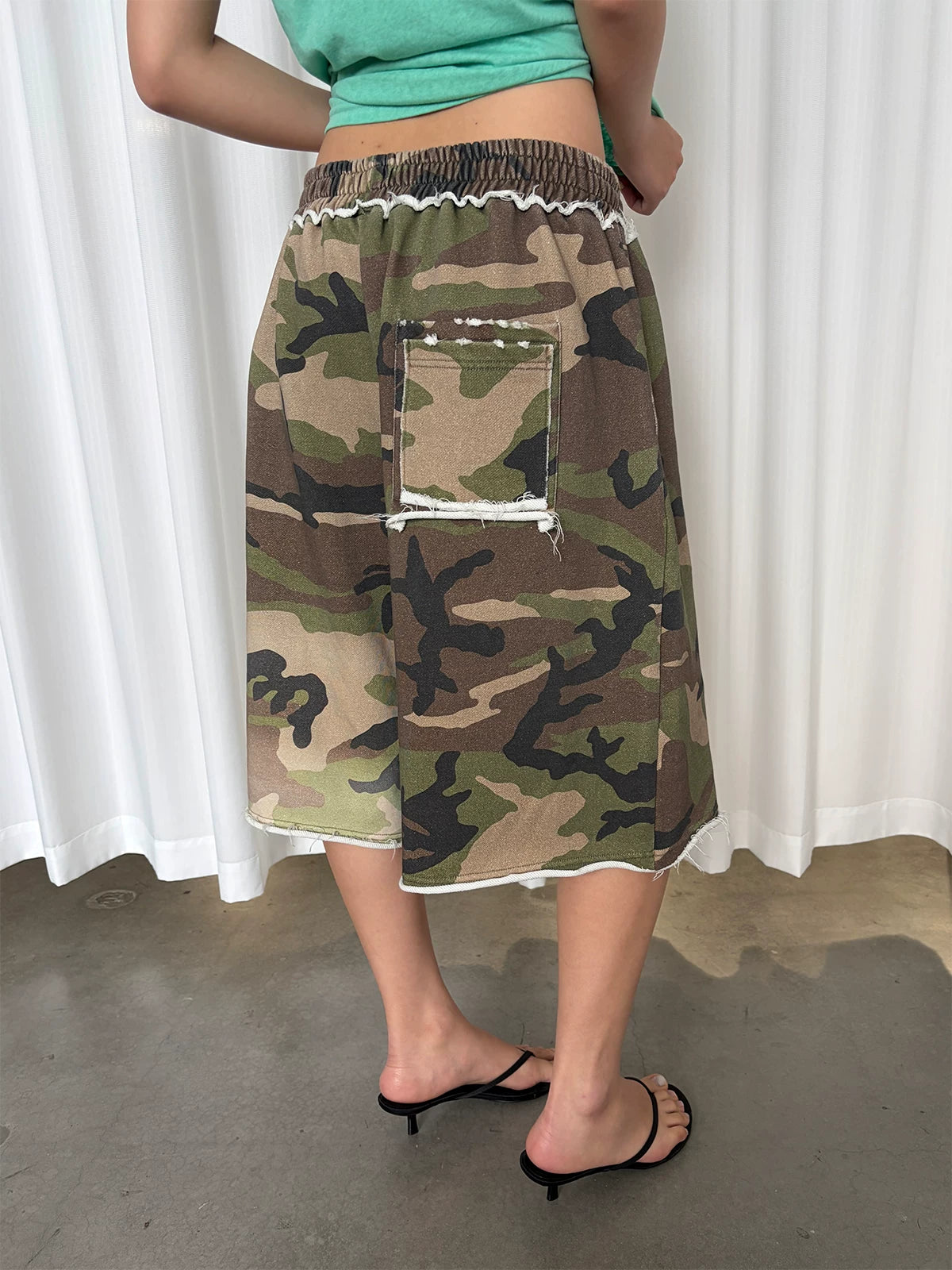 InsGale Camouflage Slack Cropped Shorts