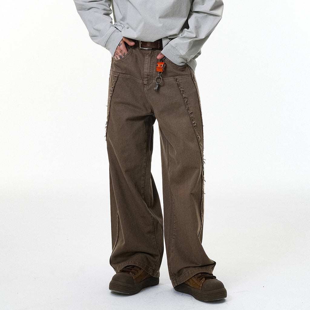 Inflation Rough Edge Old Destruction Style Casual Pants